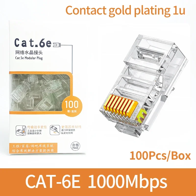 1000Mbps/100Mbps RJ45 Plug Network Crystal Head Co... – Grandado