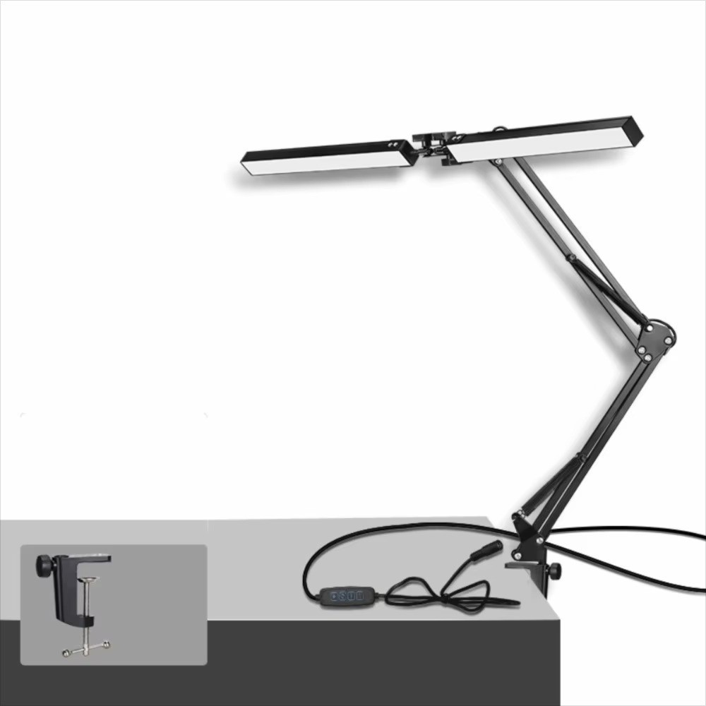 360 ° draaibare led-tafellamp met verstelbare helderheid, 160 led's, superheldere led-bureaulamp met 3 kleurmodi en zwenkarm.