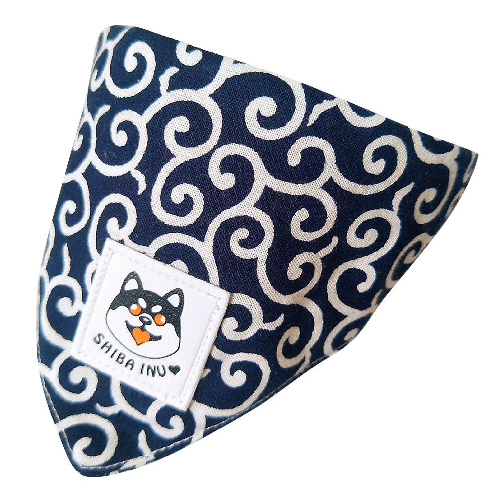 Tang – foulard triangle motif herbe Shiba, grand et petit chien, Akita, serviette, collier, ruban, écharpe de salive: C5767-L-BU