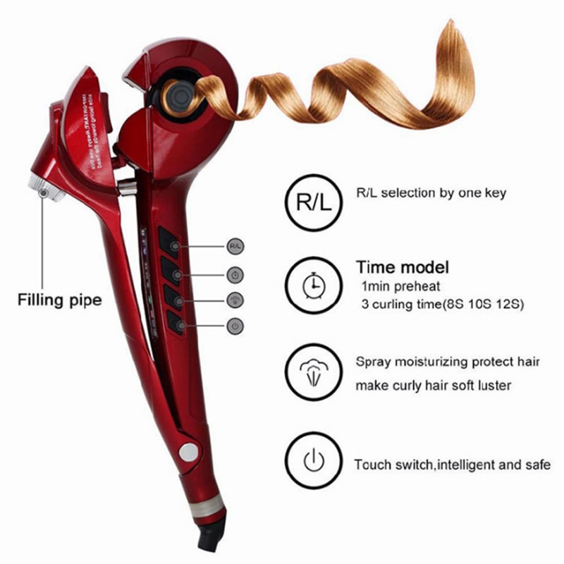 Stoomspray spiraal automatische haarkrultang roterende staaf krultang haarstylingtools krultangen krultangen krultangen stijltang