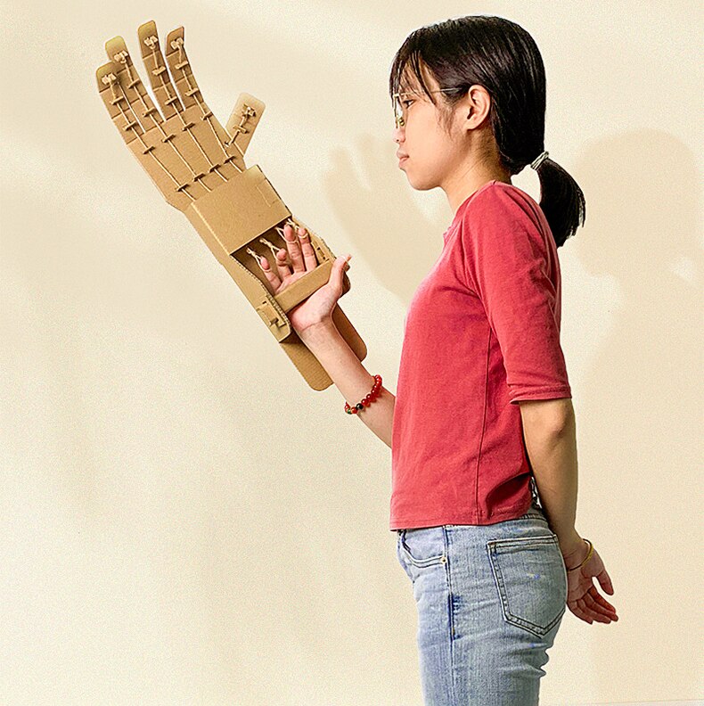 1Set DIY Doodle toy corrugated mechanical robot hand machine Arm Paper model puzzle block Paper education Kids Children toys YJN