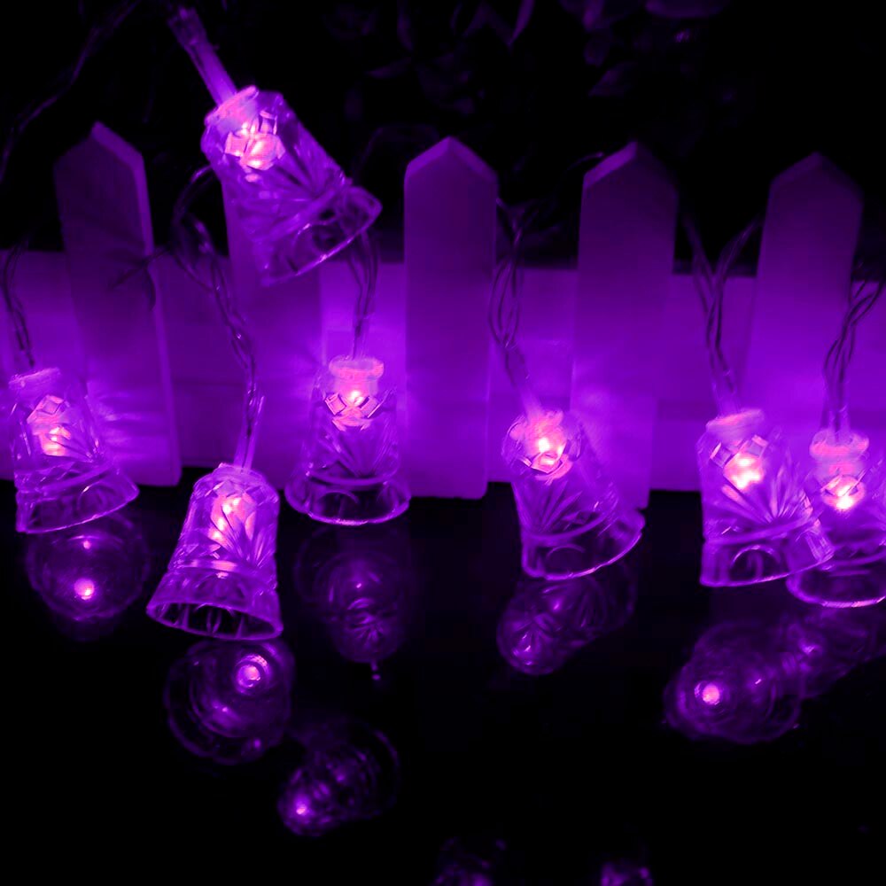 1m 2m LED Decorative String Light Bell Shaped Garland For Christmas Lights Outdoor Wedding Party Decoration HQ: Purple  / 1m 10LEDs