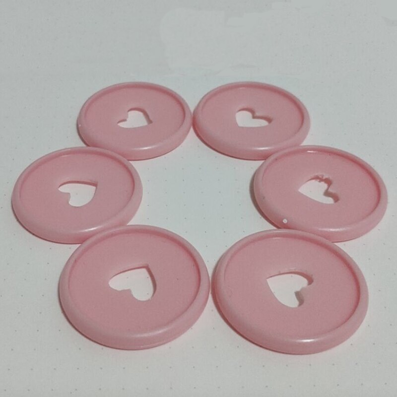 Bloc-notes avec trou en forme de champignon, 6 pièces, reliure à disque, boucle d'anneau, disque en plastique à feuilles mobiles, bouton de bobine pour Scrapbook: pink 35mm
