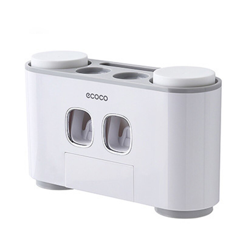 Automatic Toothpaste Dispenser Set with Wall Mounted Kids Hands Free Toothpaste Squeezer for Kids for bathroom: Gray