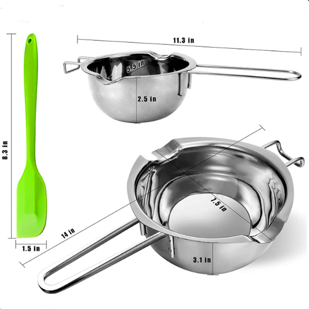 Stainless Steel Cheese Butter Baking Tools Kit Fondue Bowl and Pots Stainless Steel Kitchen Pot Soup Pot of Groceries Cookware
