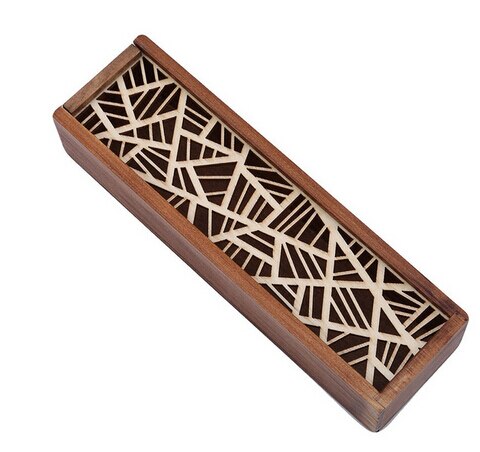 Retro Box Hollow Wood Pencil Case Storage Students Cute Wooden Multi Stationery Desk Accessories: A