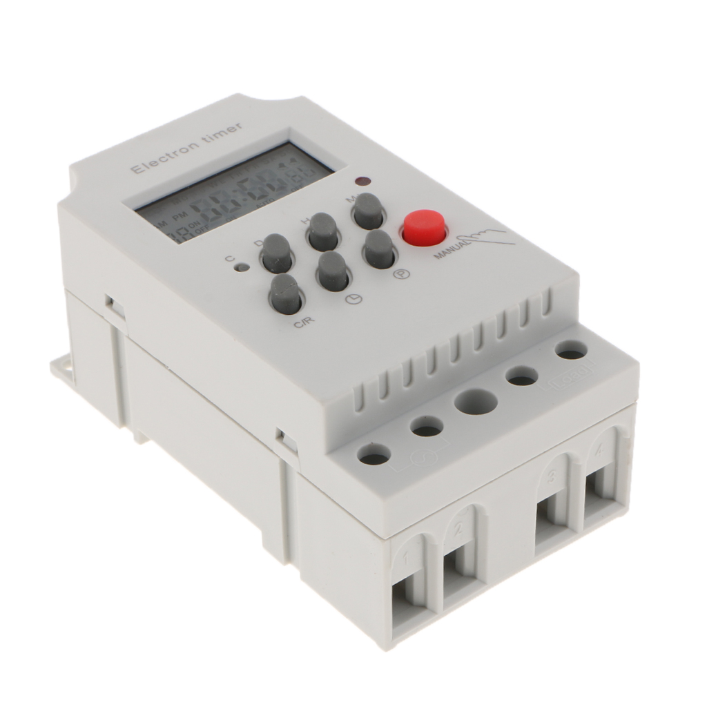 AC220-240V High Power LCD Display Programmable Digital Timing Switch Relay Time Controller Switch, Panel Mounted