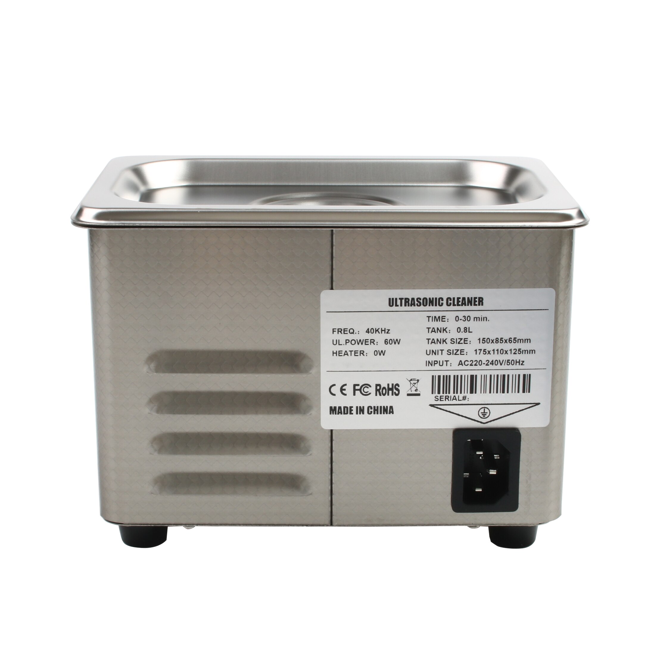 0.8L Ultrasone Reiniger Bad Digitale Ultrasound Wave Rvs Glazen Sieraden Horloges Smart Cleaning Machine Met Mand