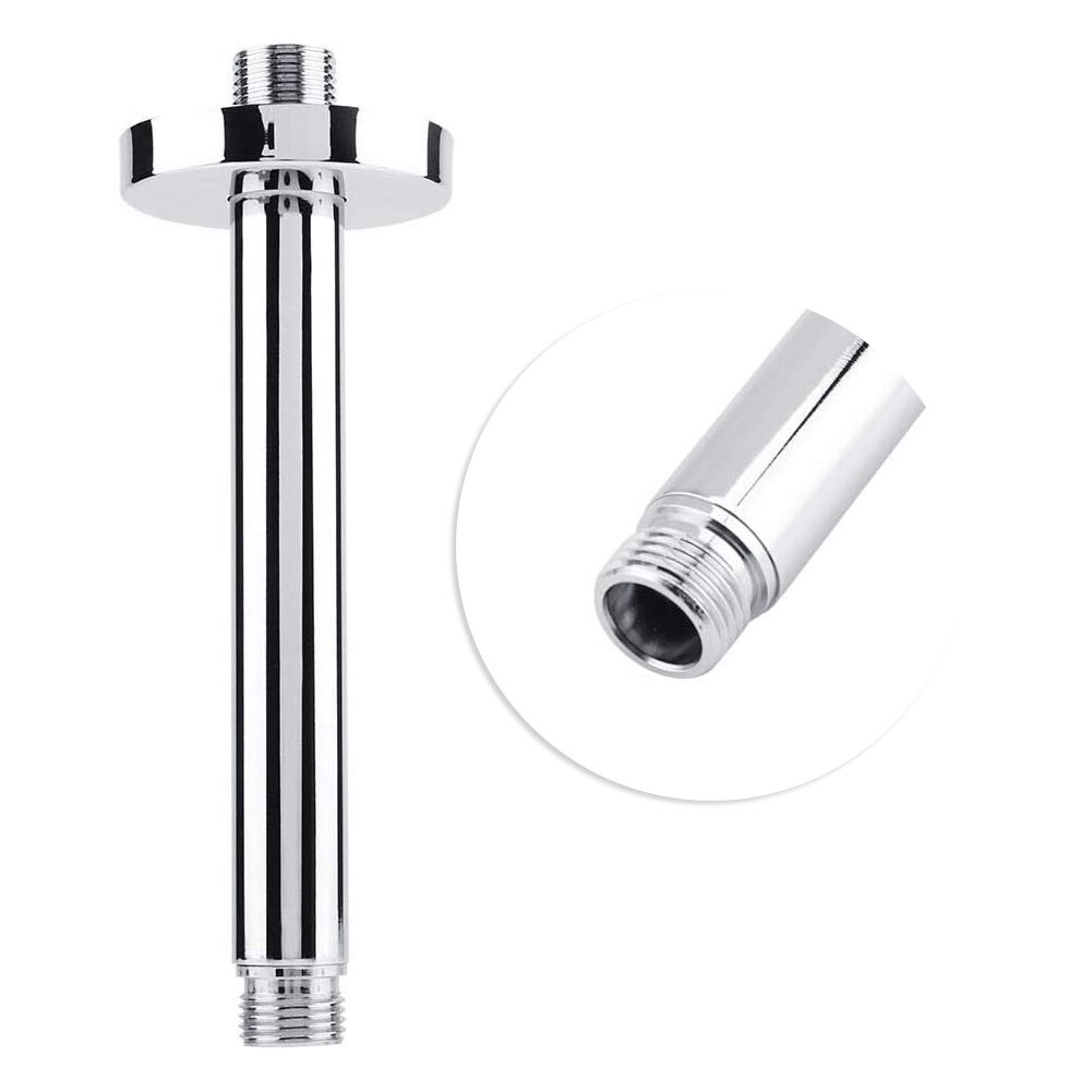 Stainless Steel Round Top Shower Arm Pipe Wall Mount for Bathroom Ceiling Shower Head (15 cm) Support top spray