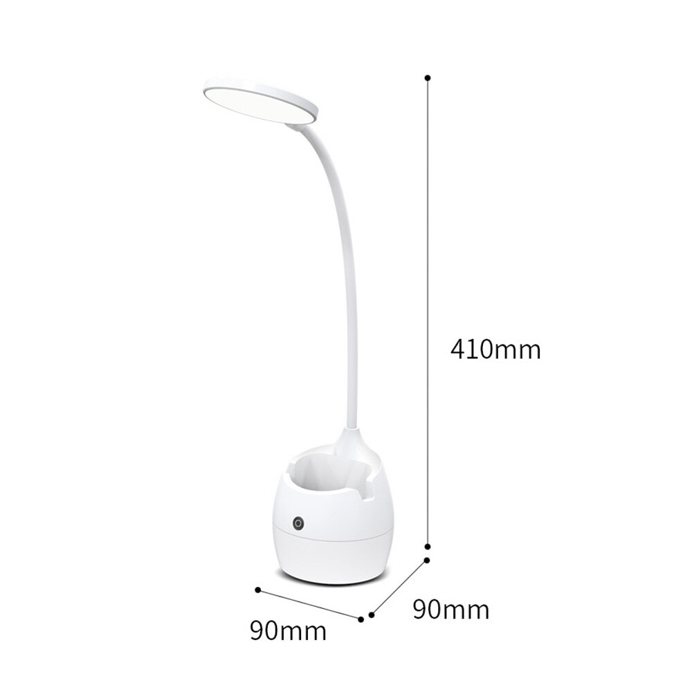 LED Bureaulamp - 2000mAh Oplaadbaar - Pen & Telefoonhouder - Dimbare Touch Bediening - Acryl ABS