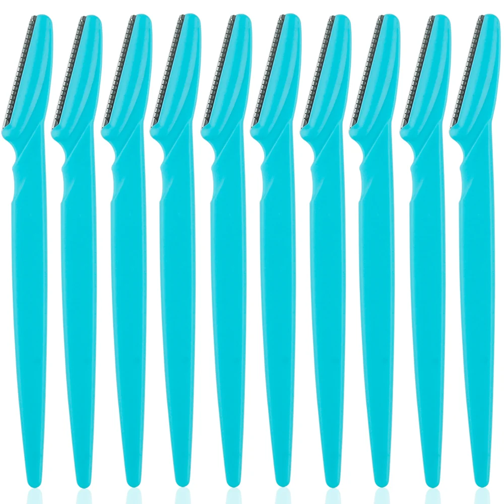 3/10Pcs Eyebrow Trimmer Blade Shaver Portable Face Razor Eye Brow Epilation Hair Removal Cutters Safety Razor Woman Makeup: Blue
