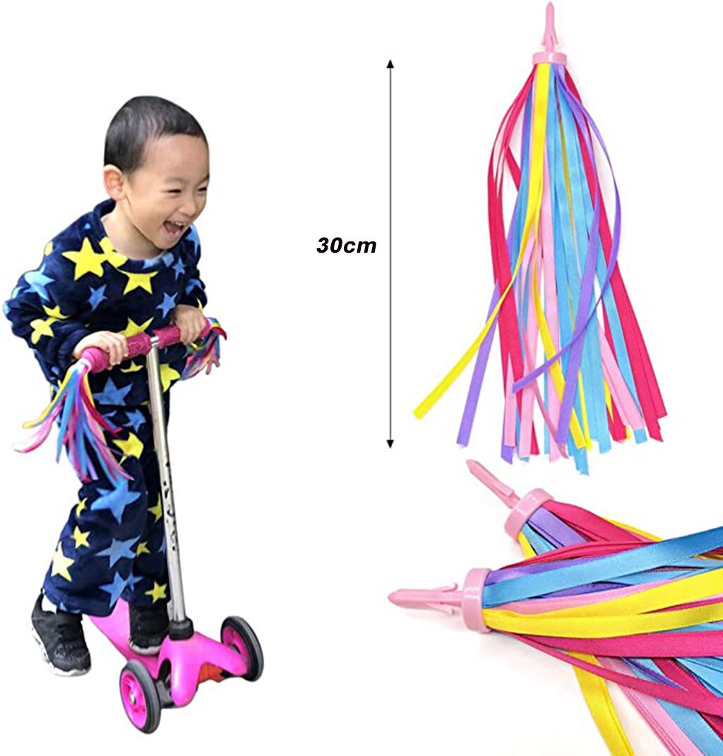 1 pairs Kid's Rainbow Handlebar Streamers Kids Colorful Streamers Bike Handlebars Streamers Tassel Ribbons Accessories#0820y30