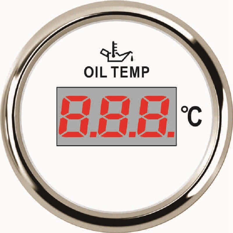 Medidor de temperatura de aceite Digital LCD Universal, 52mm, 50-150 ℃, para barco, camión, 12V, 24V, con retroiluminación roja: WS