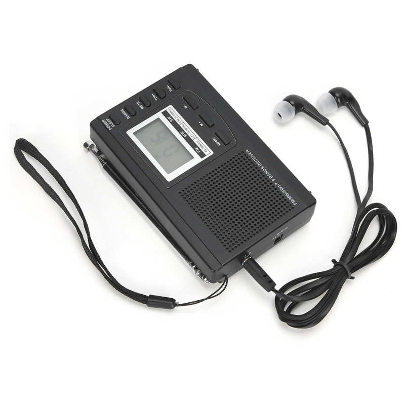 HRD-310 Portable Radio Mini Stereo FM/MW/SW Receiver with Digital Clock 3.5mm Earphone Pocket Radio FM Stereo Radio Receiver