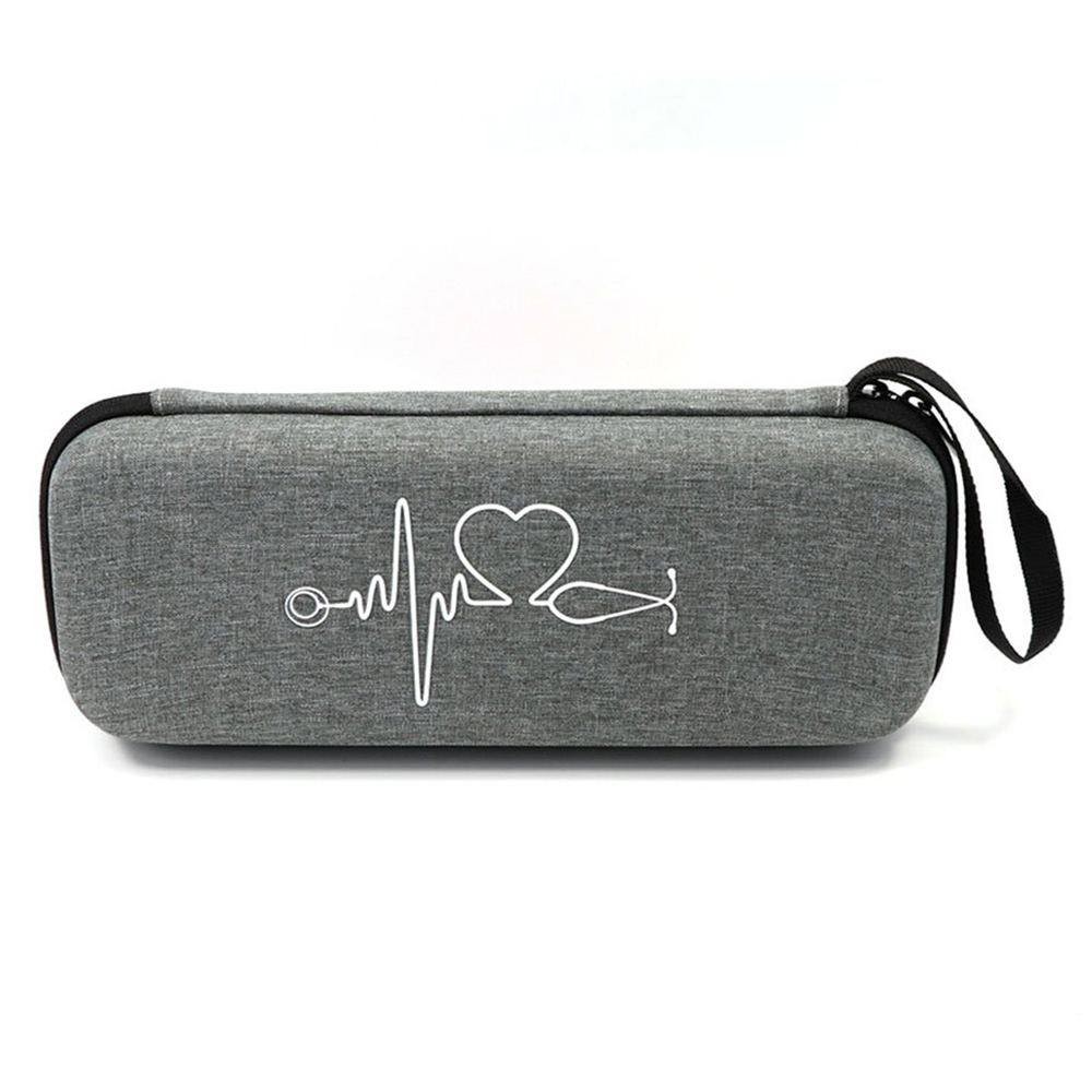 Caja de almacenamiento de estetoscopio médico portátil de viaje EVA, botiquín de primeros auxilios, estuche con bolsillos de malla para estetoscopio Littmann Cardiology III de 3M: Plata