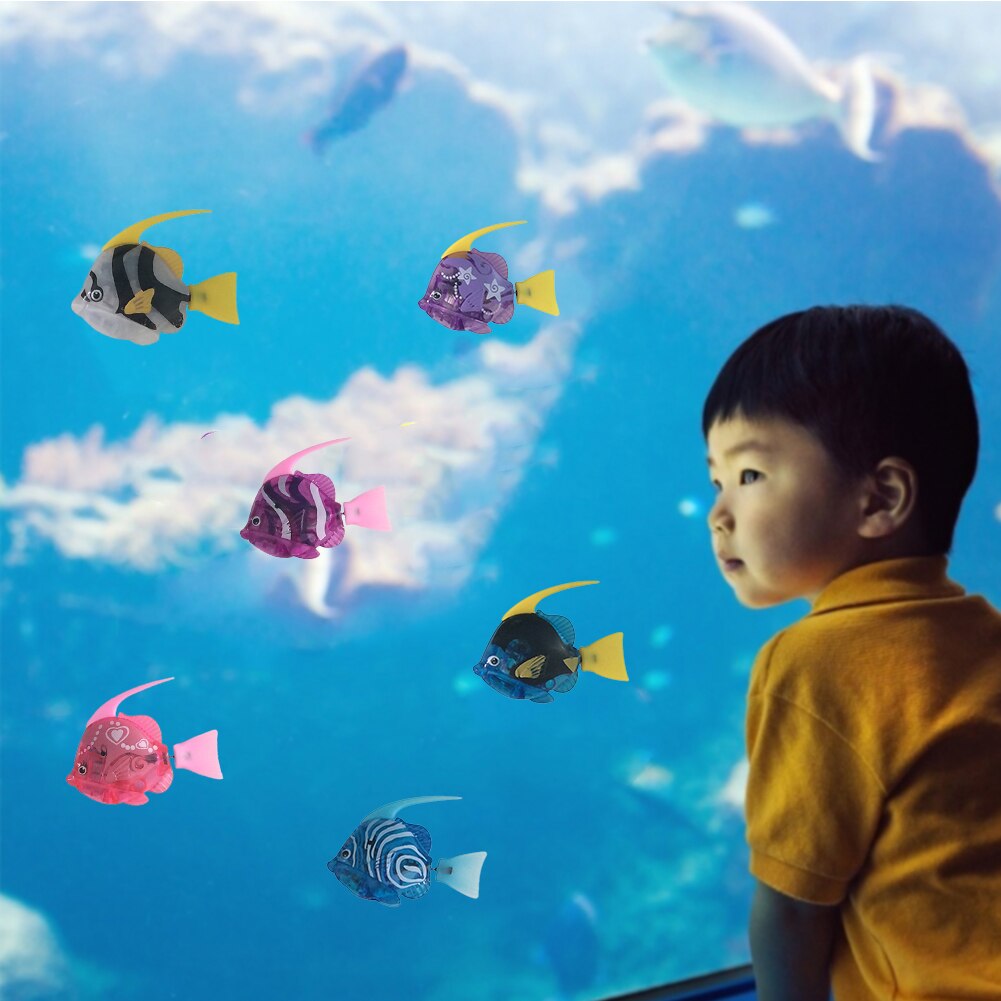 electrónicos pez nadando de inducción eléctrica de agua de peces juguetes pez de imitación payaso Robot de pez peces de juguete de baño para niños