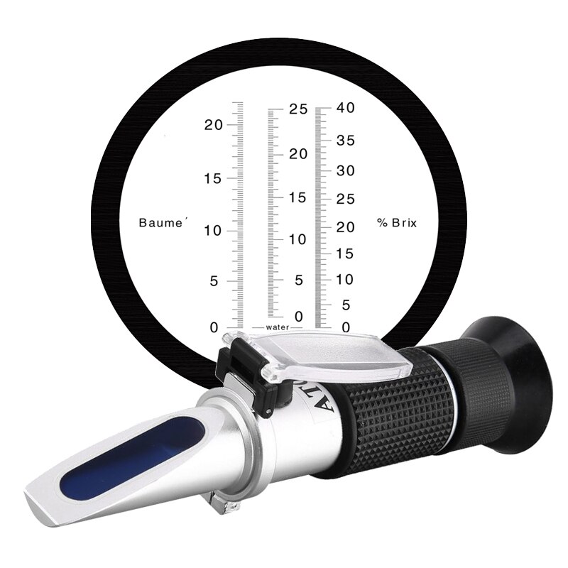 3 In 1 Grape & Alcohol Refractometer RHW-25VATC 0-25% Vol 0-40% Brix 0-22Baume Wijn Refractometer Alcohol meter Voor Moonshine