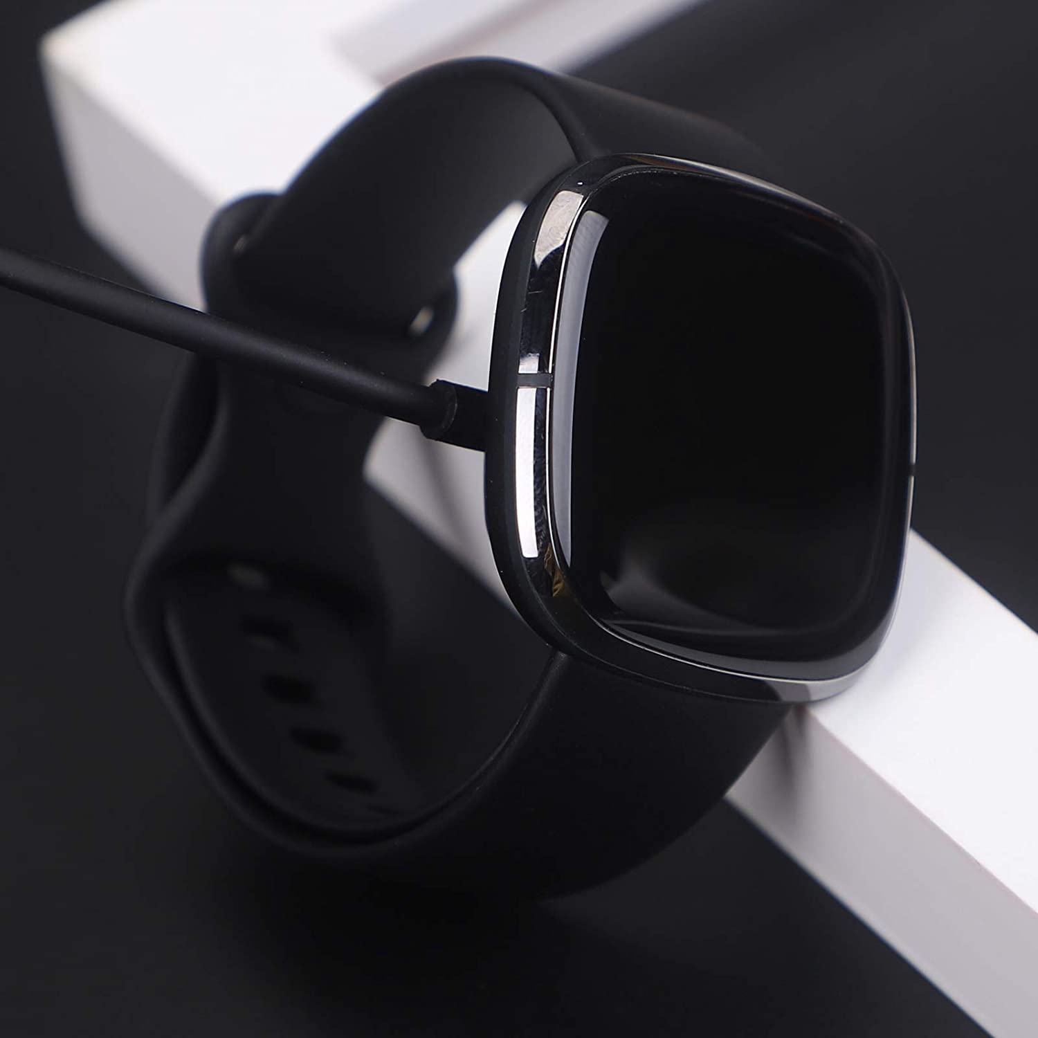 2- pack 1m laddare kompatibel med fitbit versa 3 smart watch usb laddningskabel adapter för fitbit sense ersättningstillbehör