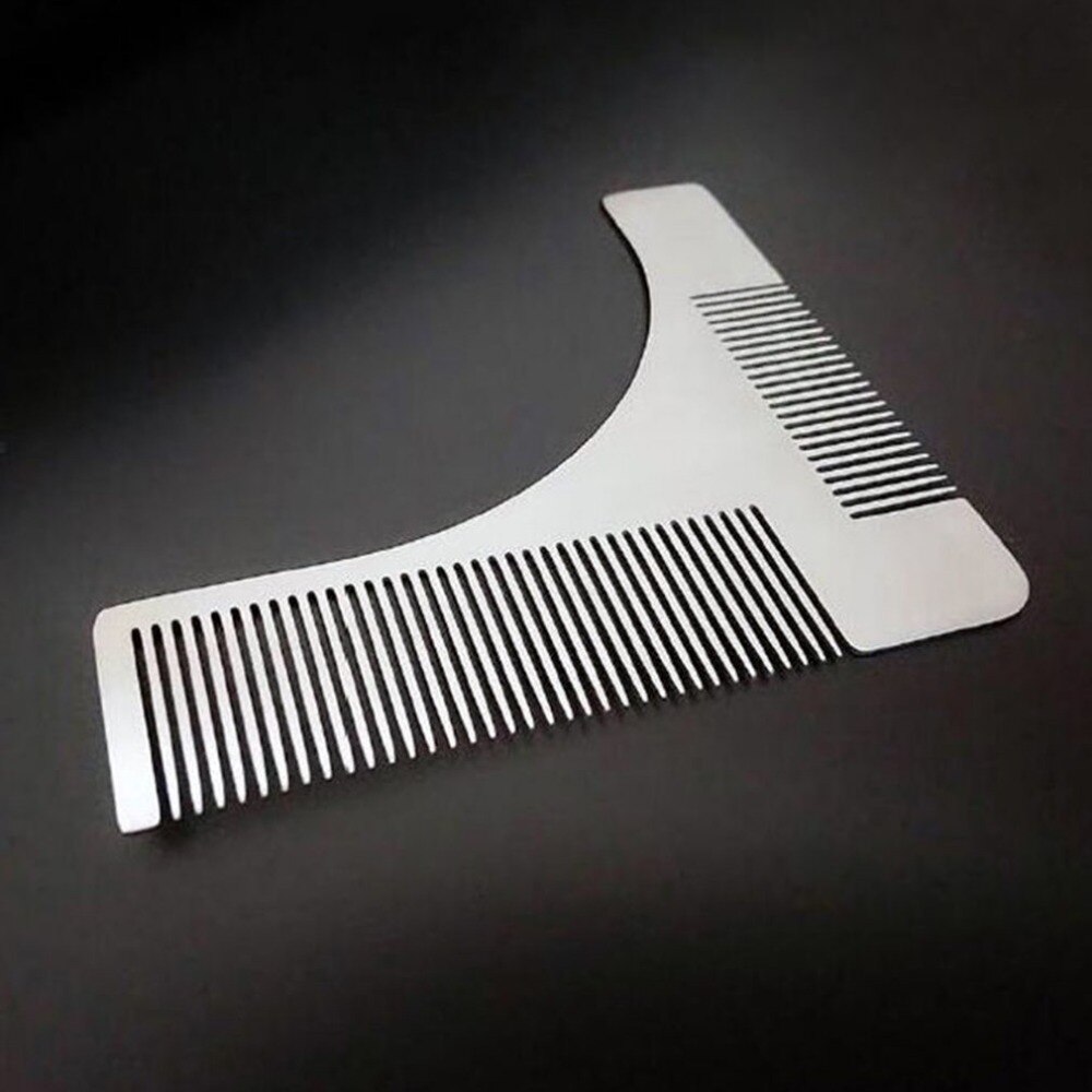 Stainless Steel Beard Trimming Comb Shaping Styling Template Gentlemen Beard Trimmer Tool for Cheek Jaw Mustache
