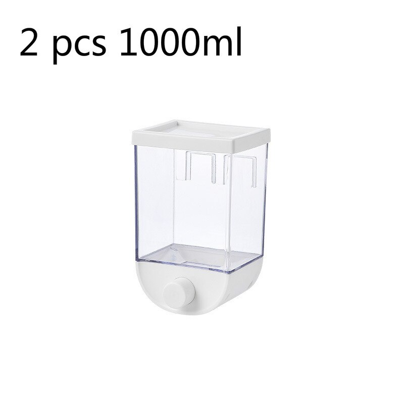 Distributeur de nourriture sèche mural distributeur de céréales boîte de rangement de Grain distributeur de nourriture sèche distributeur de conteneur pour produits en vrac: 2x1000ml
