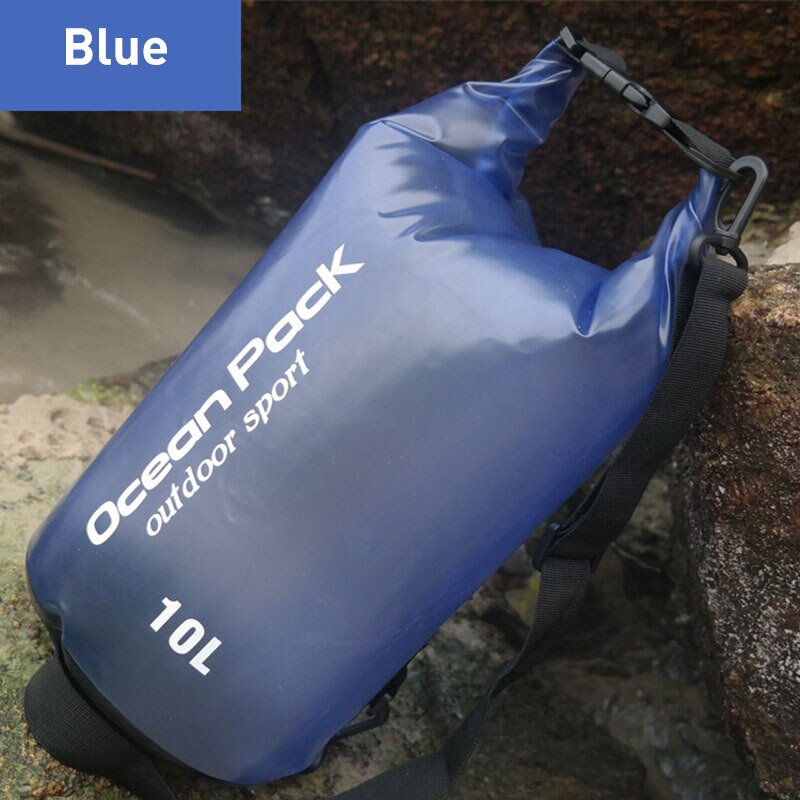 Clothes Storage Vacuum Waterproof Bag Beach Dry Bag Sack Waterproof Pouch Floating Dry Gear Bags for Boating Swimming: 10L Blue