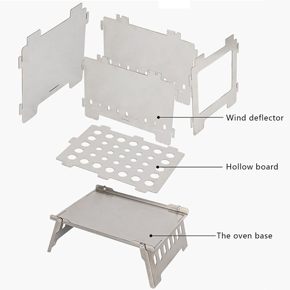 Barbecue Stand Draagbare Houtskool Barbecue Oven Opvouwbare Barbecue Houtskool Grill Voor Picknick Tuin Terras Camping Zilver