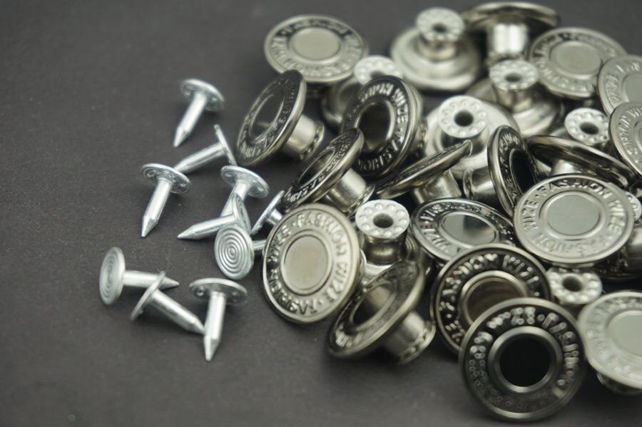 1pc 20pcs 50pcs 17mm Metal suspender buttons & Pins For Leather Bag Denim Jeans backpack pants