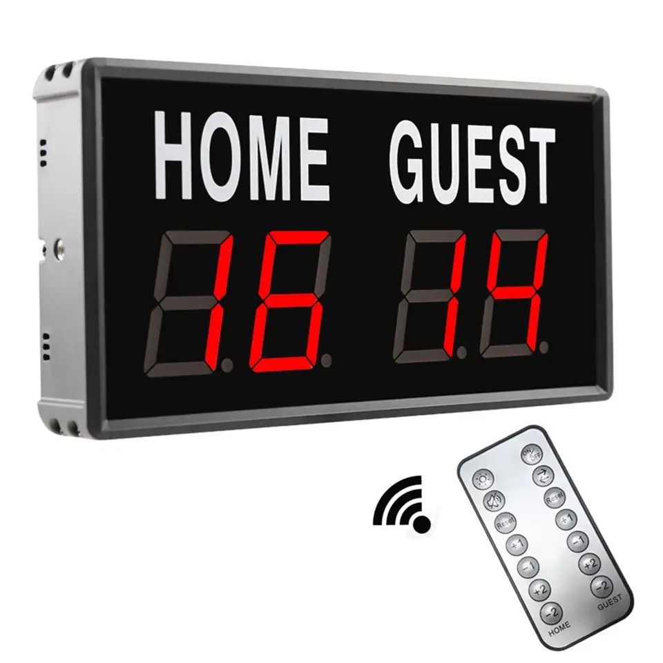 4-cijferig digitaal LED-scorebord Elektronische scorehouderklok, voor maïsgat / pingpong / tafeltennissport, binnen- / buitenspellen