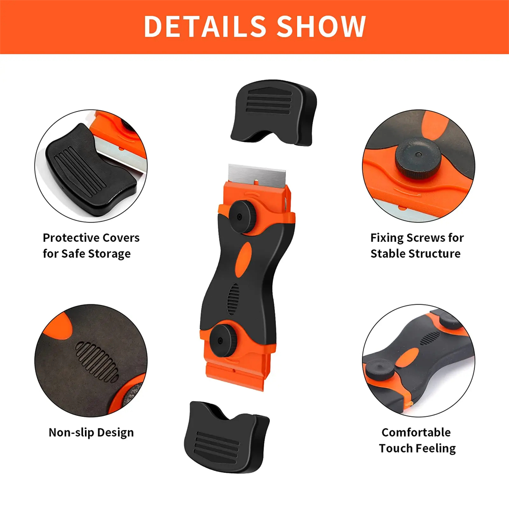 Razor Blade Scraper Double Edge Razor Scraper Remover Tool with Razor Blades for Labels Stickers Decals Removal Tint Vinyl