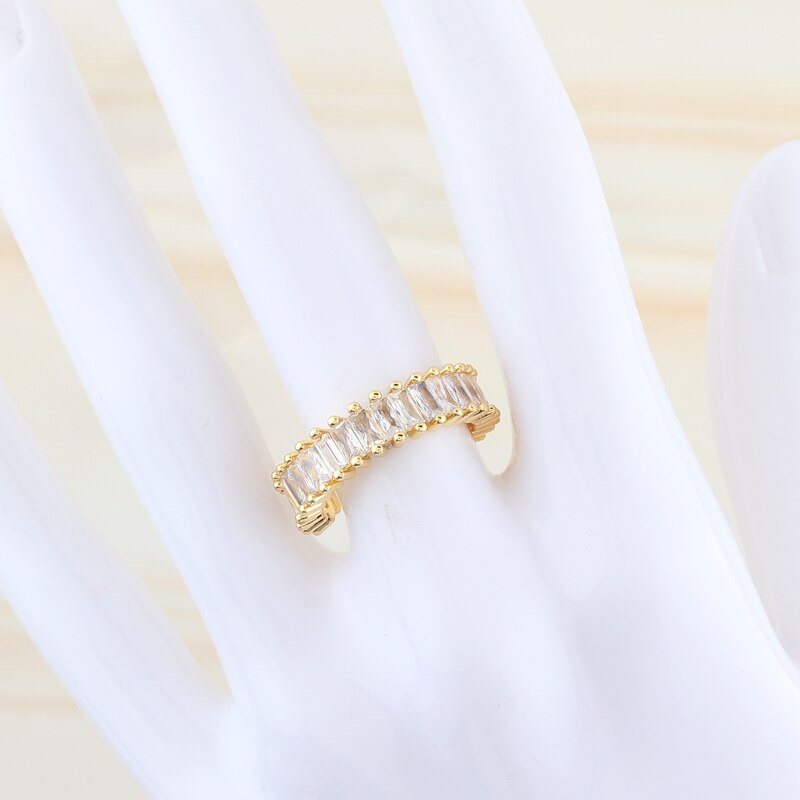 Anillos de tamaño de apertura ajustable para mujer, diamantes de imitación redondos, joyería de cristal a la , novedad