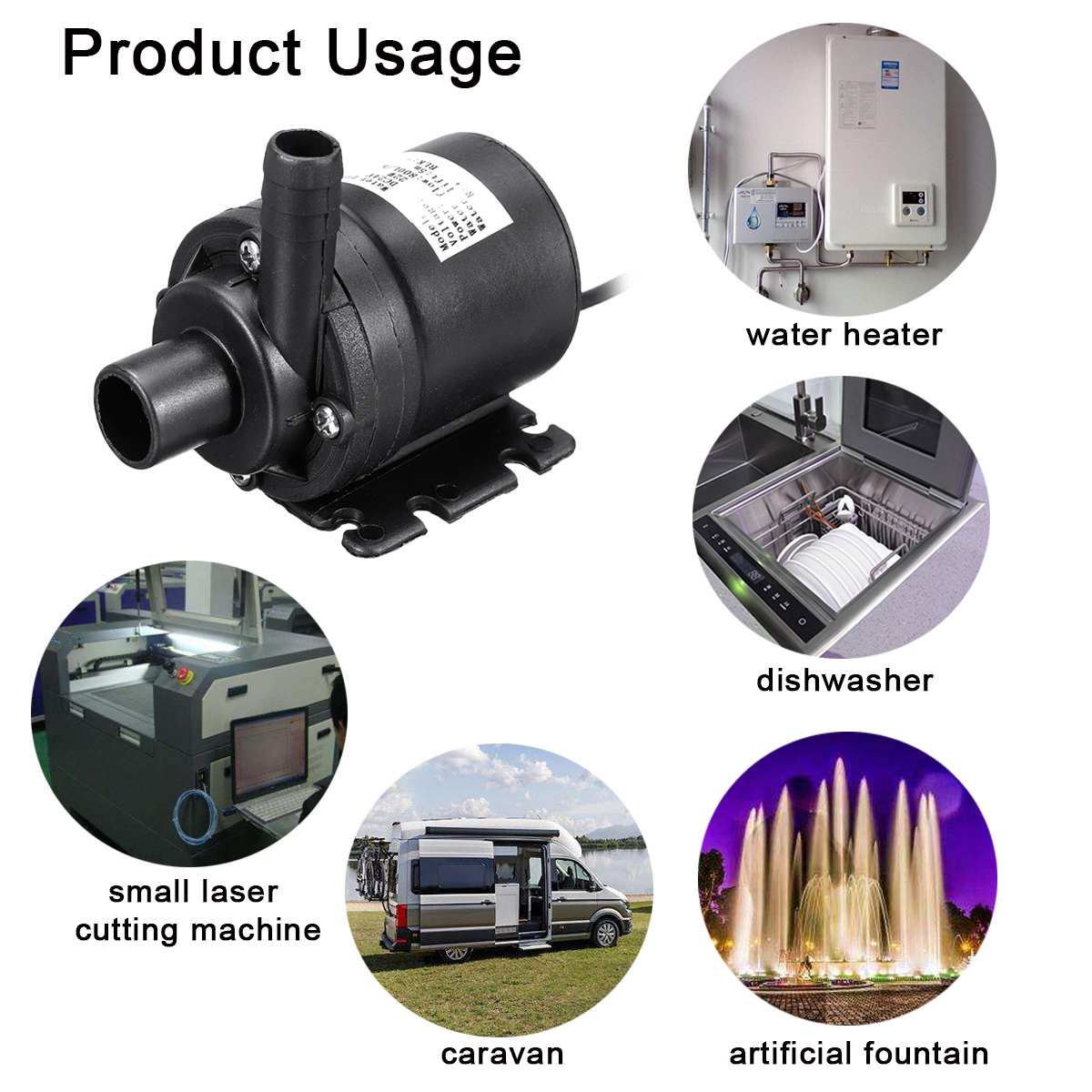 5M zatapialna gorąca pompa wodna cyrkulacyjna grzejnik solarny duży bezszczotkowy silnik 800L/H winda 12V / 24V