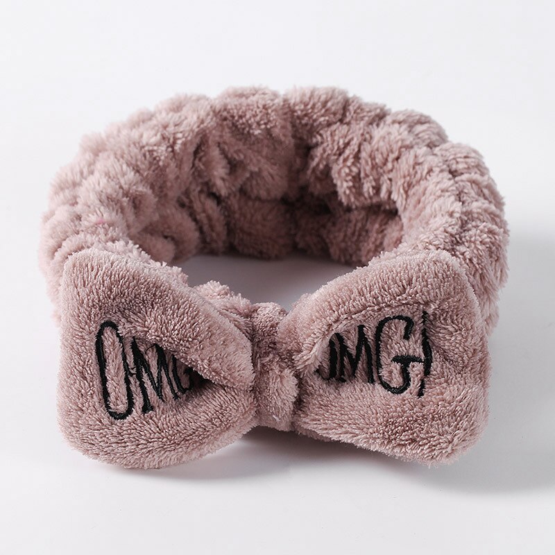 Voor Vrouwen Meisjes Hoofdbanden Omg Brief Coral Fleece Wassen Gezicht Boog Haarbanden Hoofddeksels Haarbanden Tulband Haar Accessoires: 038-6