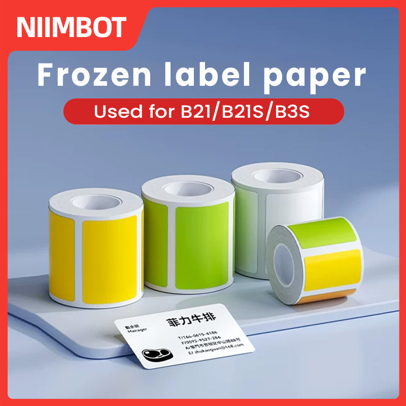Niimbot B1 B21 Vriezer Label Papier Sticker Rollen Kleurrijk voor Keuken Koelkast Gebruik Bestand tegen lage temperaturen Waterdicht -18 °
