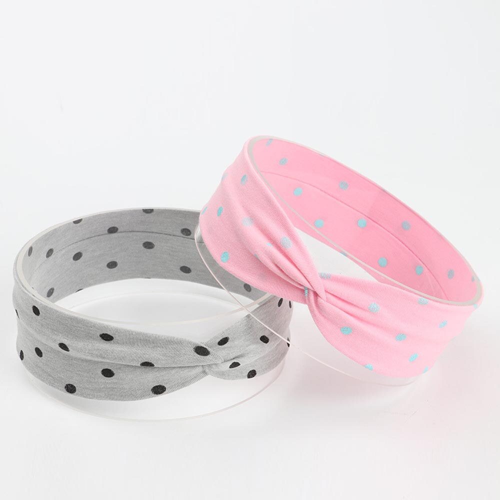 Leuke Baby Peuter Infant Hoofdband Dot Printing Stretch Haarband Hoofddeksels haar accessoriesbaby hoofdband