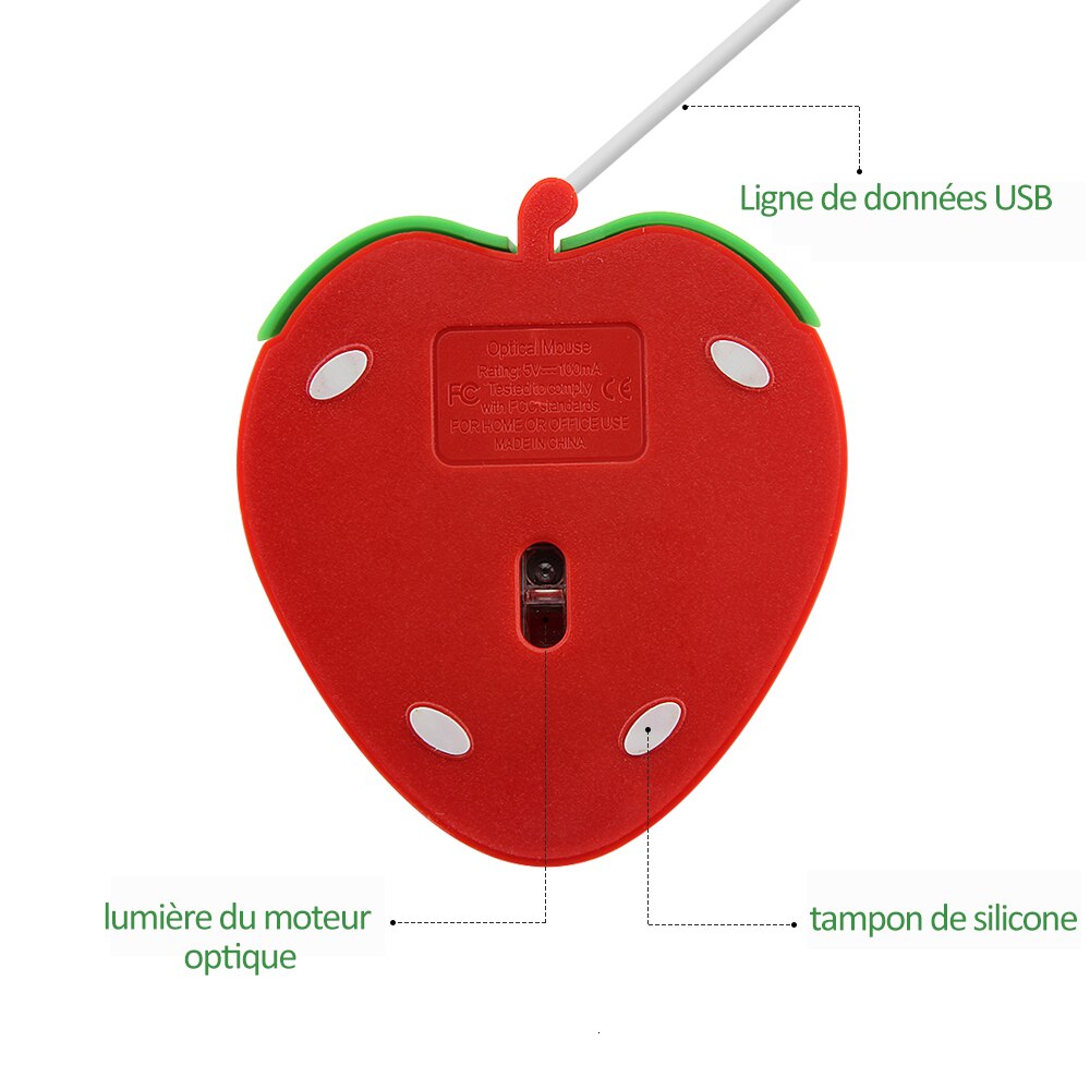 Wired Mouse Cartoon Mini Strawberry Cute Computer Mause 800 DPI USB Optical Portable Kid Mice For PC Laptop