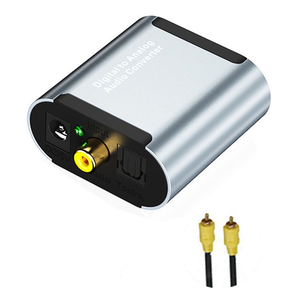 Coaxial Optical Fiber Digital to Analog Audio AUX 3.5mm Jack RCA L/R Converter SPDIF Digital Audio Decoder Amplifier: US