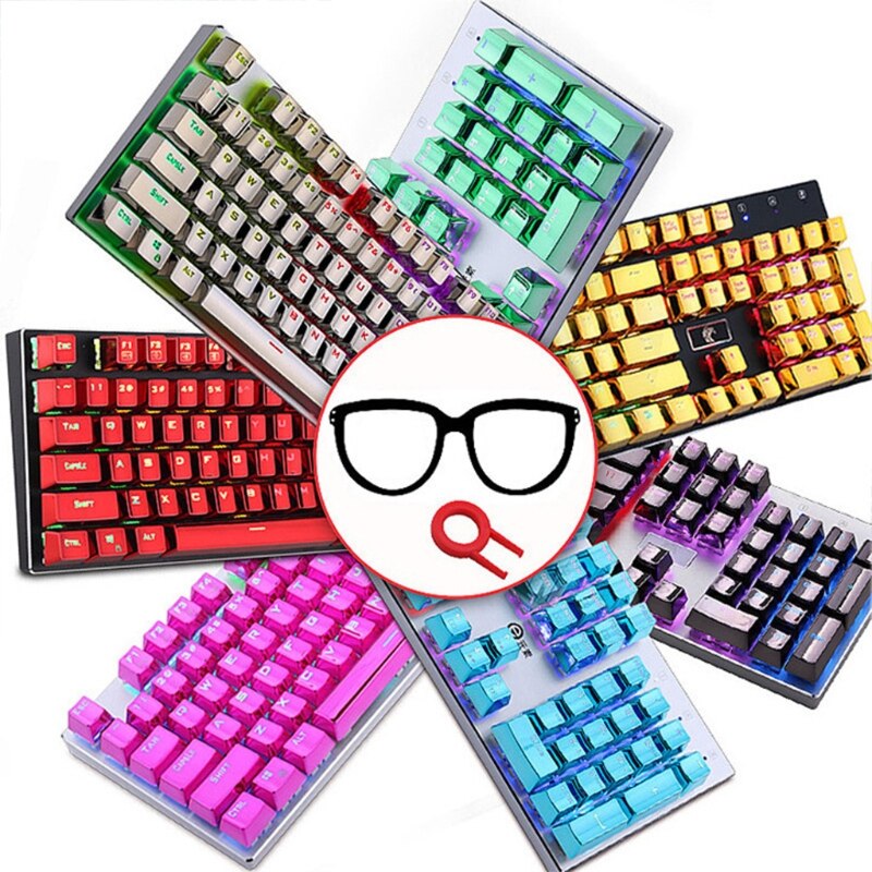 Low Profile Keycap Set for cherry MX Backlit Mechanical Keyboard Crystal Edge 62KA