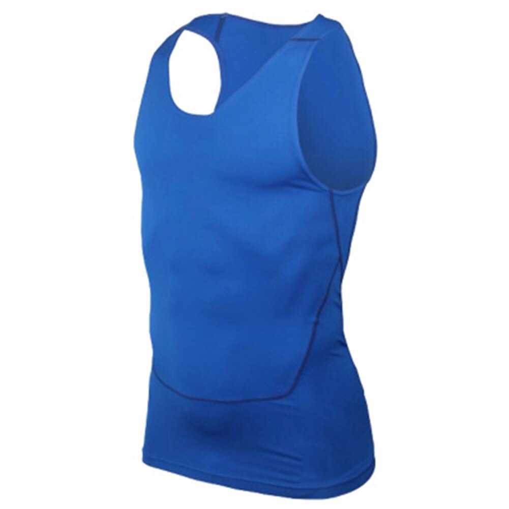 Newly Men Sport Gym Vest Sleeveless Quick Drying Compression Tight Tank Tops 19ing: Blue / S