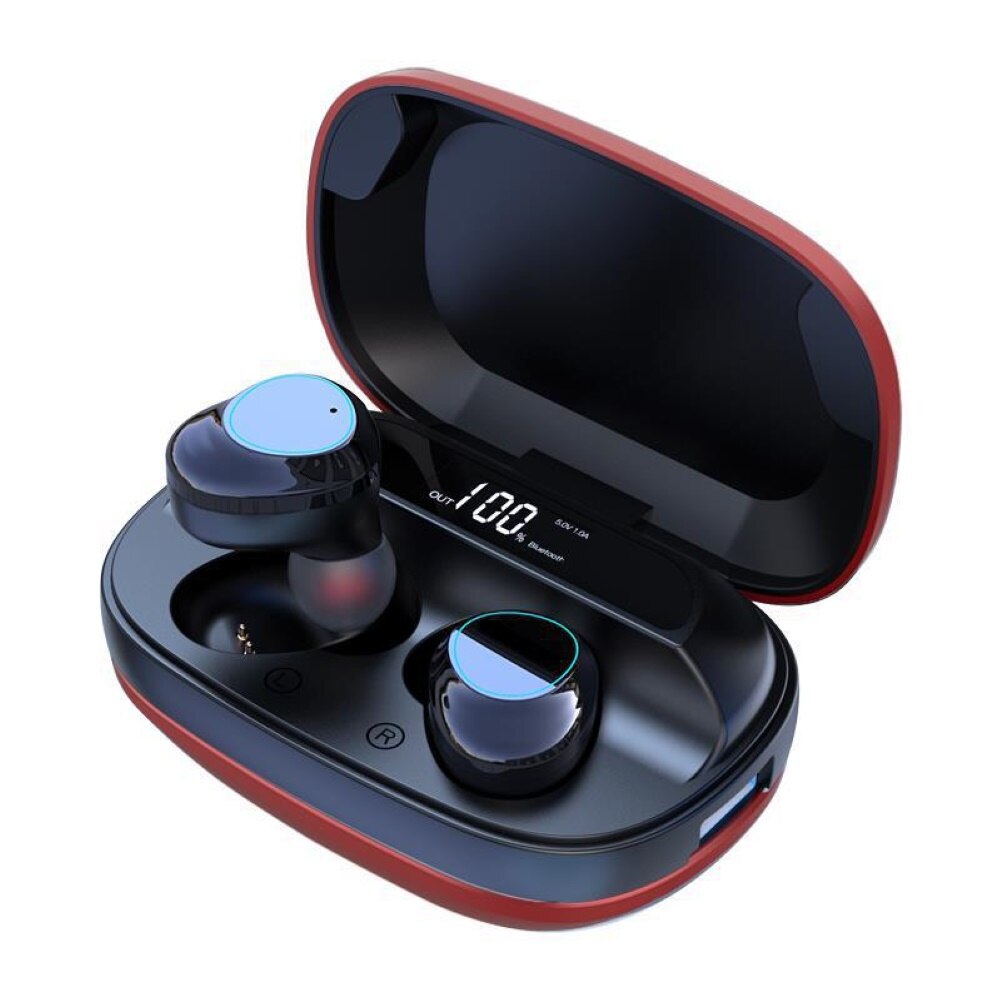 Bluetooth ørepropper  g16 tws led digital skjerm bluetooth sports ørepropper øretelefoner stereo headset bluetooth ørepropper: Rød