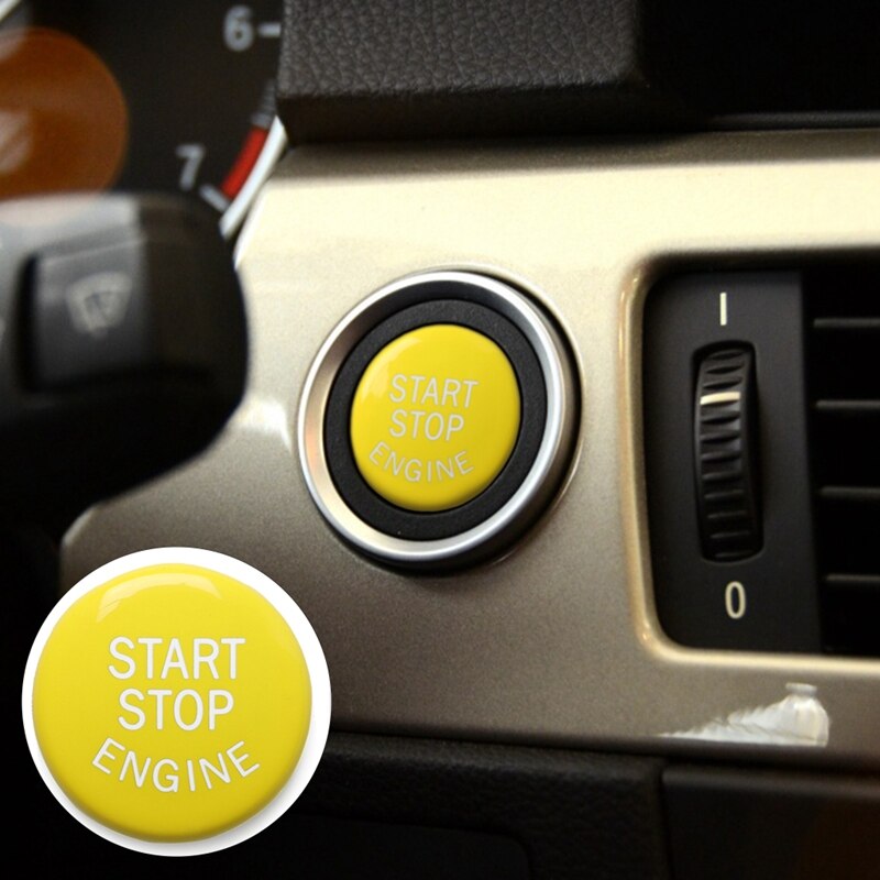 Yellow Engine Start Stop Button Cover for BMW E-Chassis E46 E60 E90 E92 E87 E82 E64 E70 E71 E53 E89 E39