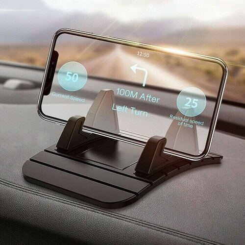 Auto Rubber Holder Antislip Mat Pad Dashboard Stand Mount Voor Mobiele Telefoon Gps Stand Beugel Voor Samsung Xiaomi mobiele Houder: Black