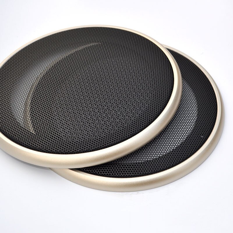 Wlke 2 Stuks 4.2 Inch Gouden Cirkel Speaker Beschermende Grille Decoratieve Met Diy Voor Auto Sound Box Speaker Grill Metalen masker