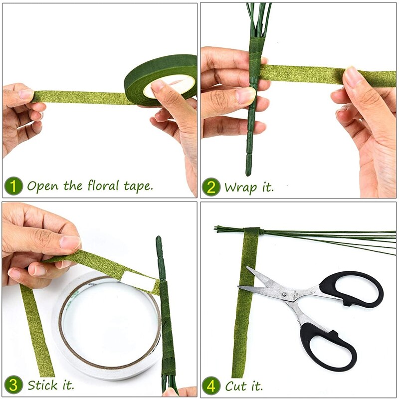 1 sæt blomsterarrangementer værktøjssæt blomstertrådskærer stængletråd blomsterbånd til buket stilk wrap blomsterhandler