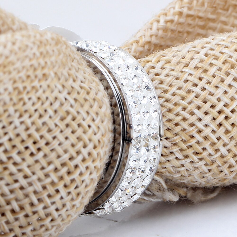 Unique White Gold Filled Wedding Rings With Clear Crystal Micro Pave Jewelry Women Accessories Ring
