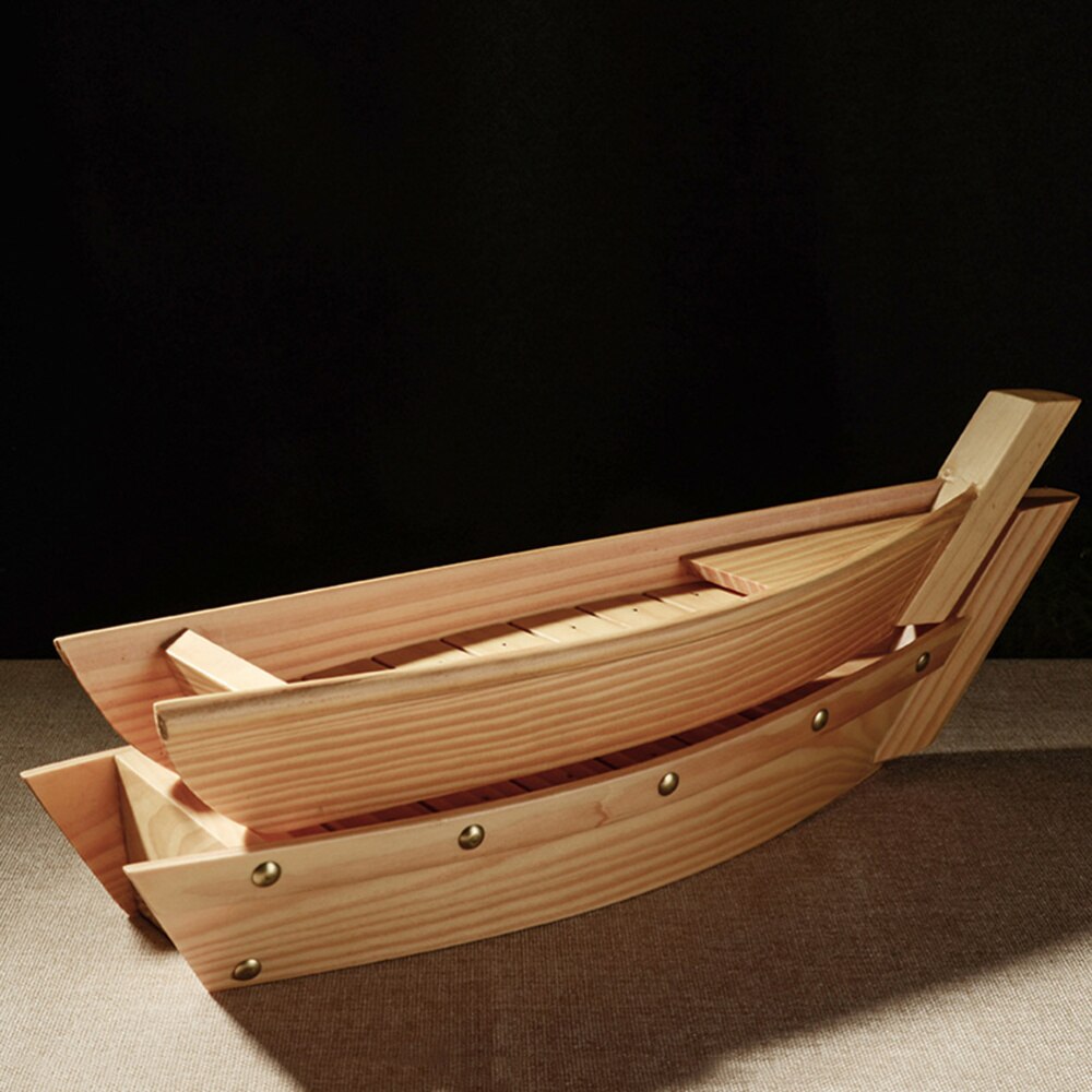 Assiette à Sushi en bois, plat en forme de bateau, plateau de collation de Style japonais, plat de service pour Restaurant à domicile (taille S)