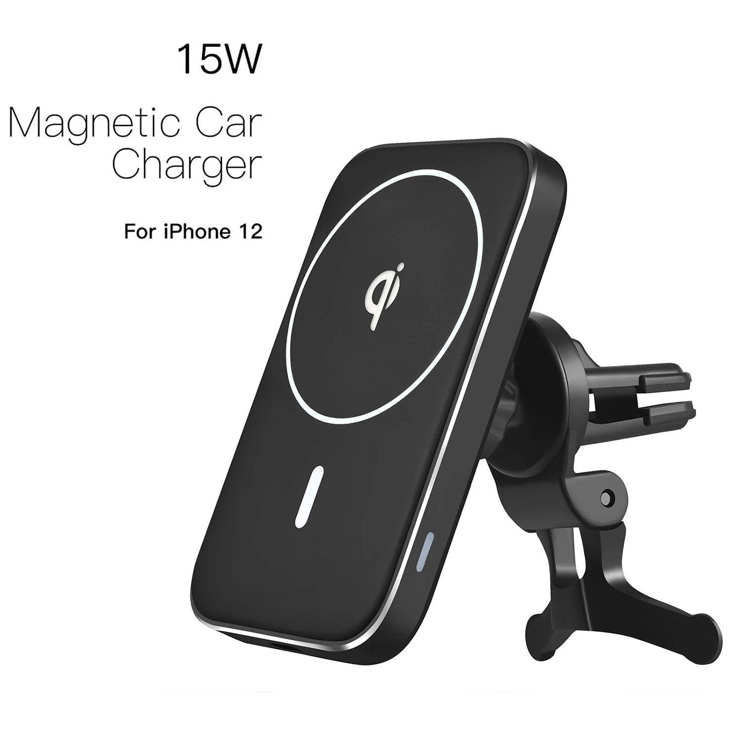 15W Magnetic Car Wireless Charger - Fast Charging Phone Holder for iPhone 12 Series - Air Vent Mount