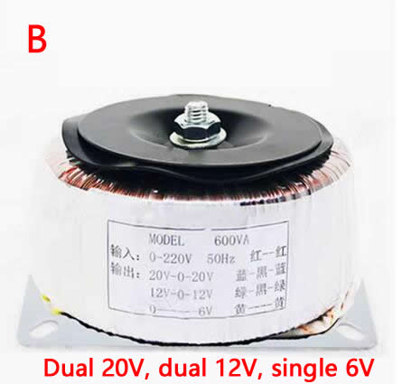 600W Audio Isolatie Toroïdale Transformator Voeding 220V Tot 26V 12V Dual 36V 18V High Power Puur Koperen Ring Runderversterker: Zilver