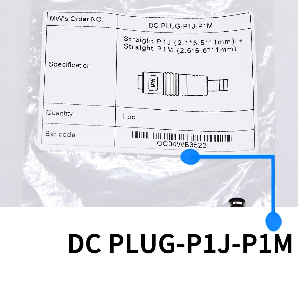 Adaptateur de convertisseur de prise cc bien modifiable d'origine PLUG-P1J-P1M cc