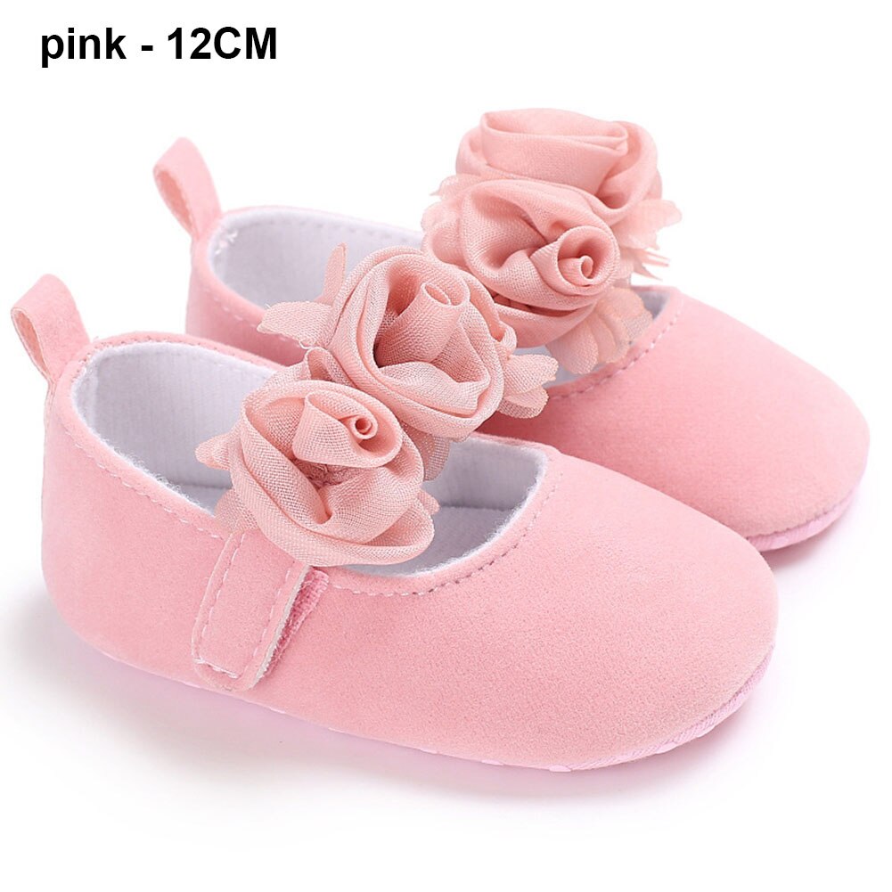 Par com 1 par de sapatos para meninas e crianças, calçados macios para caminhantes aprendendo da moda para 0-1 anos de idade: pink size 12CM