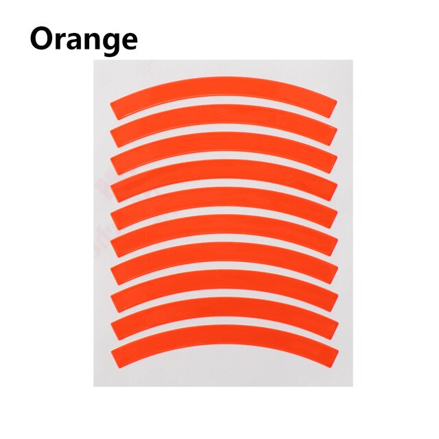 Calcomanías reflectantes para rueda de bicicleta de equilibrio para niños, pegatinas de seguridad, accesorios para bicicleta, 10 Uds.: Orange